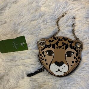 Kate Spade Leopard Face Bag with Chain Strap